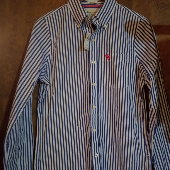 Abercrombie & Fitch Other - ⭐HP 1/7⭐ABERCROMBIE and FITCH Blue and White Stripe Button Down NWT Size Small